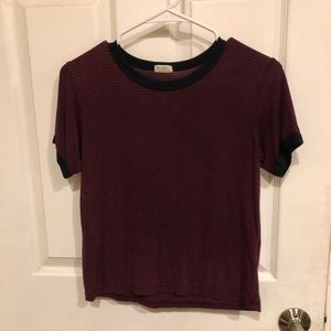 John Galt red and gray stripe tshirt from brandy